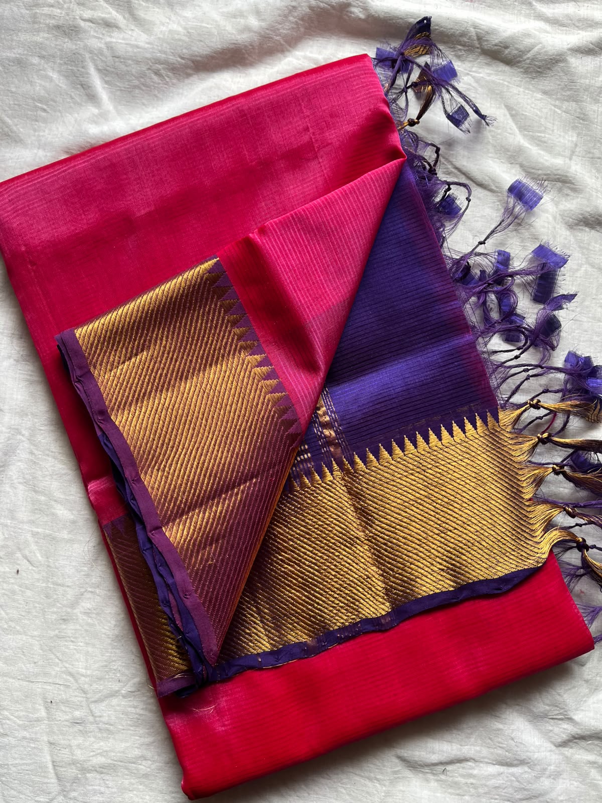Mangalagiri Handloom Pattu by Cotton Saree
