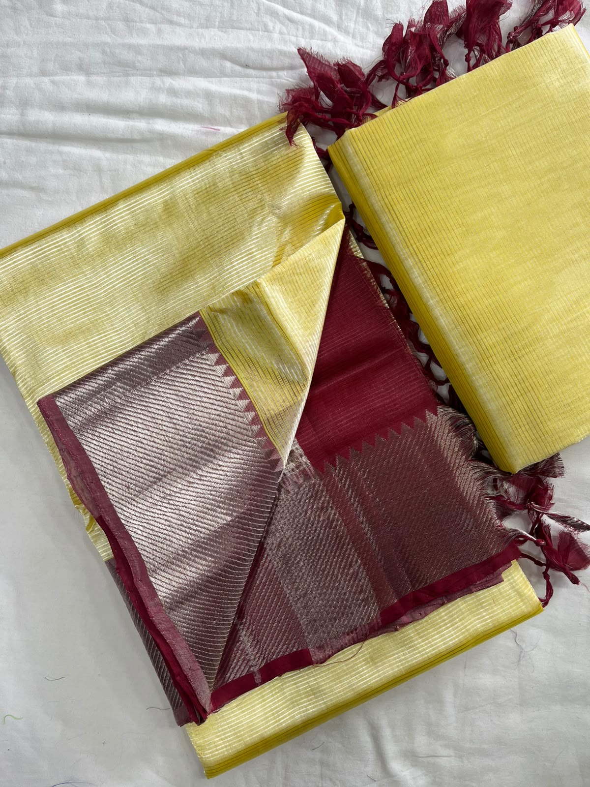 Mangalagiri Handloom Pattu by Cotton Saree