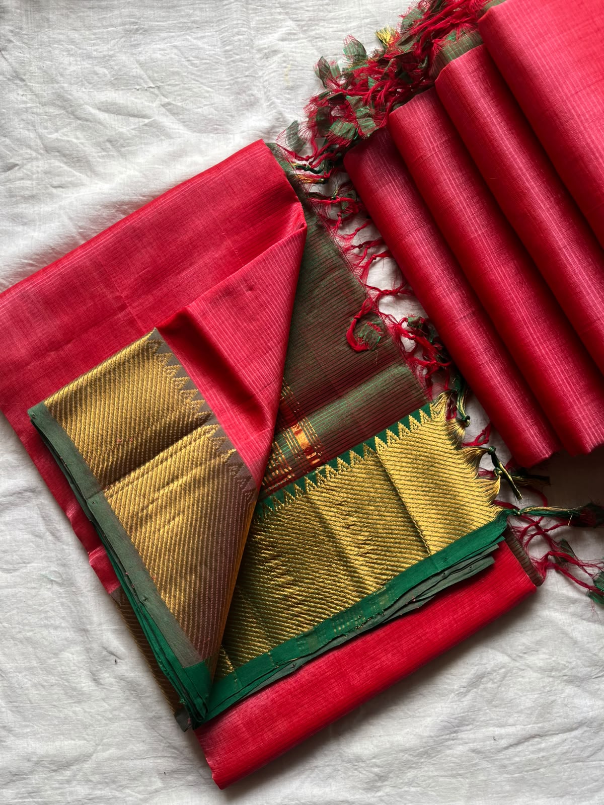 Mangalagiri Handloom Pattu by Cotton Saree