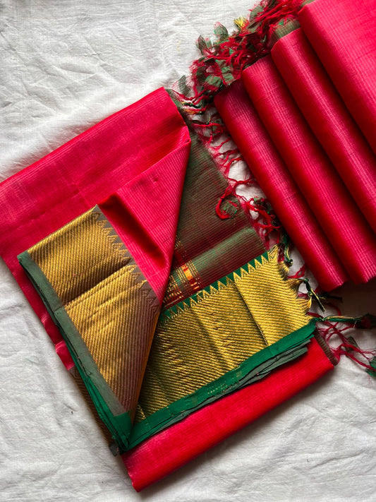 Mangalagiri Handloom Pattu by Cotton Saree