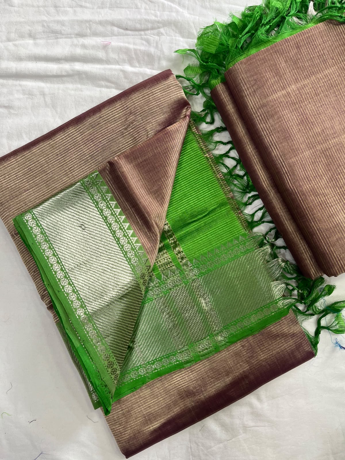 Mangalagiri Handloom Pattu by Cotton Saree