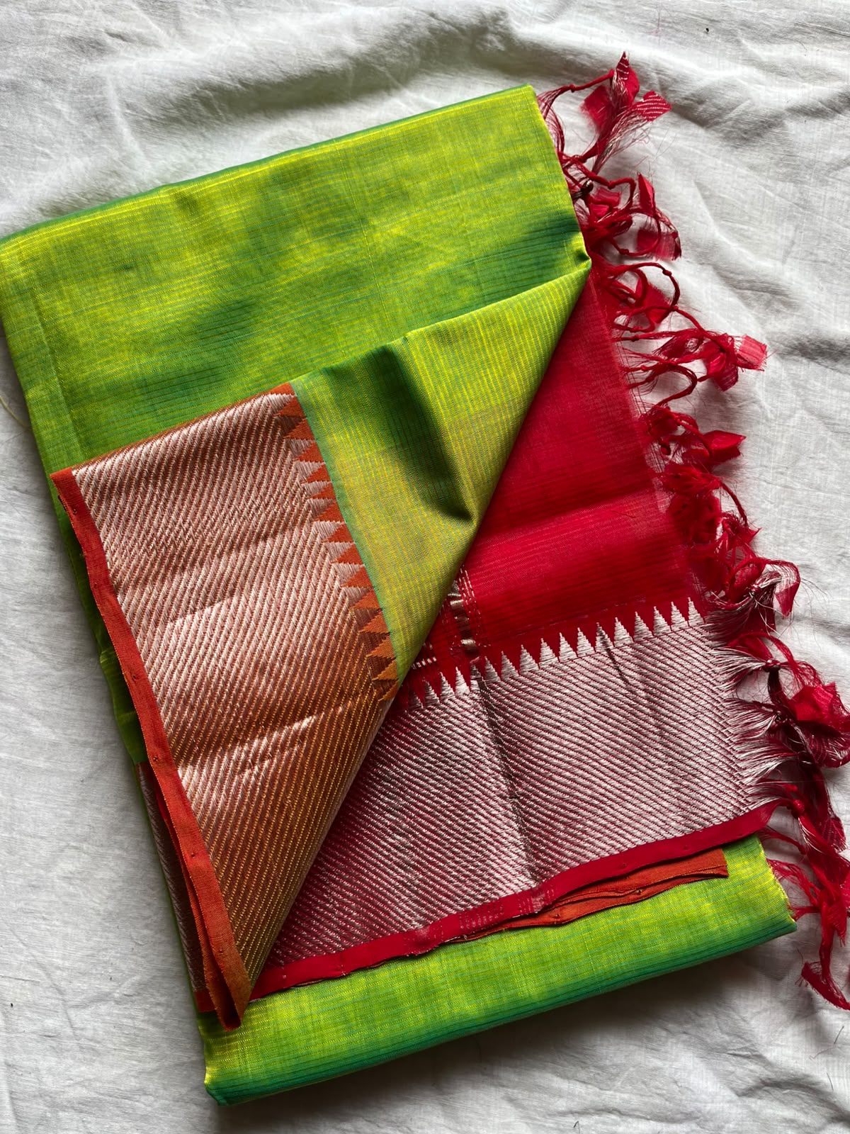 Mangalagiri Handloom Pattu by Cotton Saree