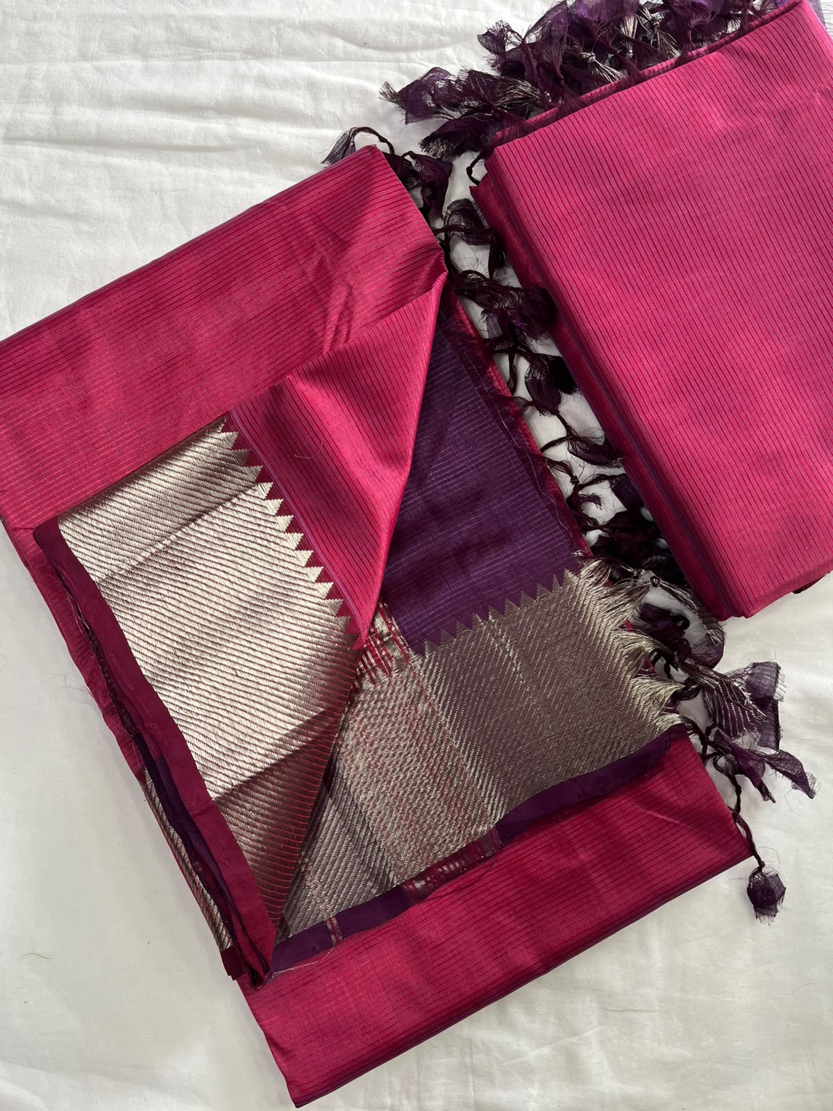 Mangalagiri Handloom Pattu by Cotton Saree