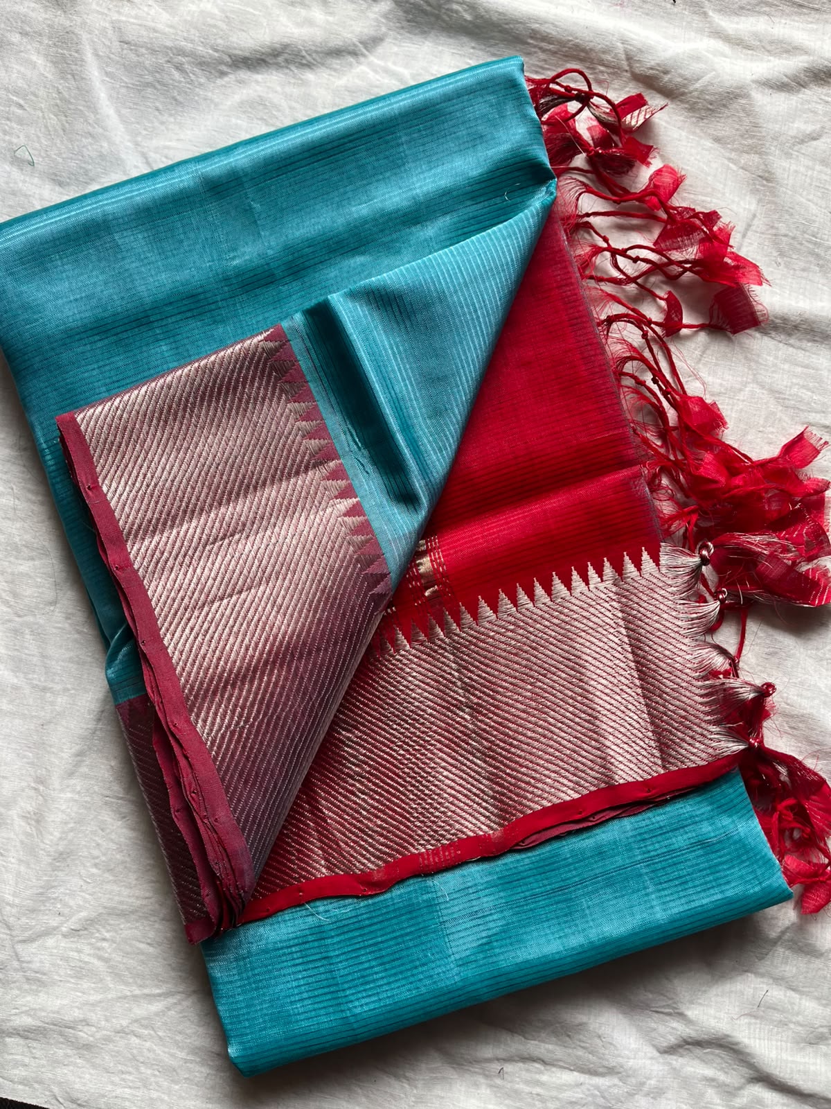 Mangalagiri Handloom Pattu by Cotton Saree