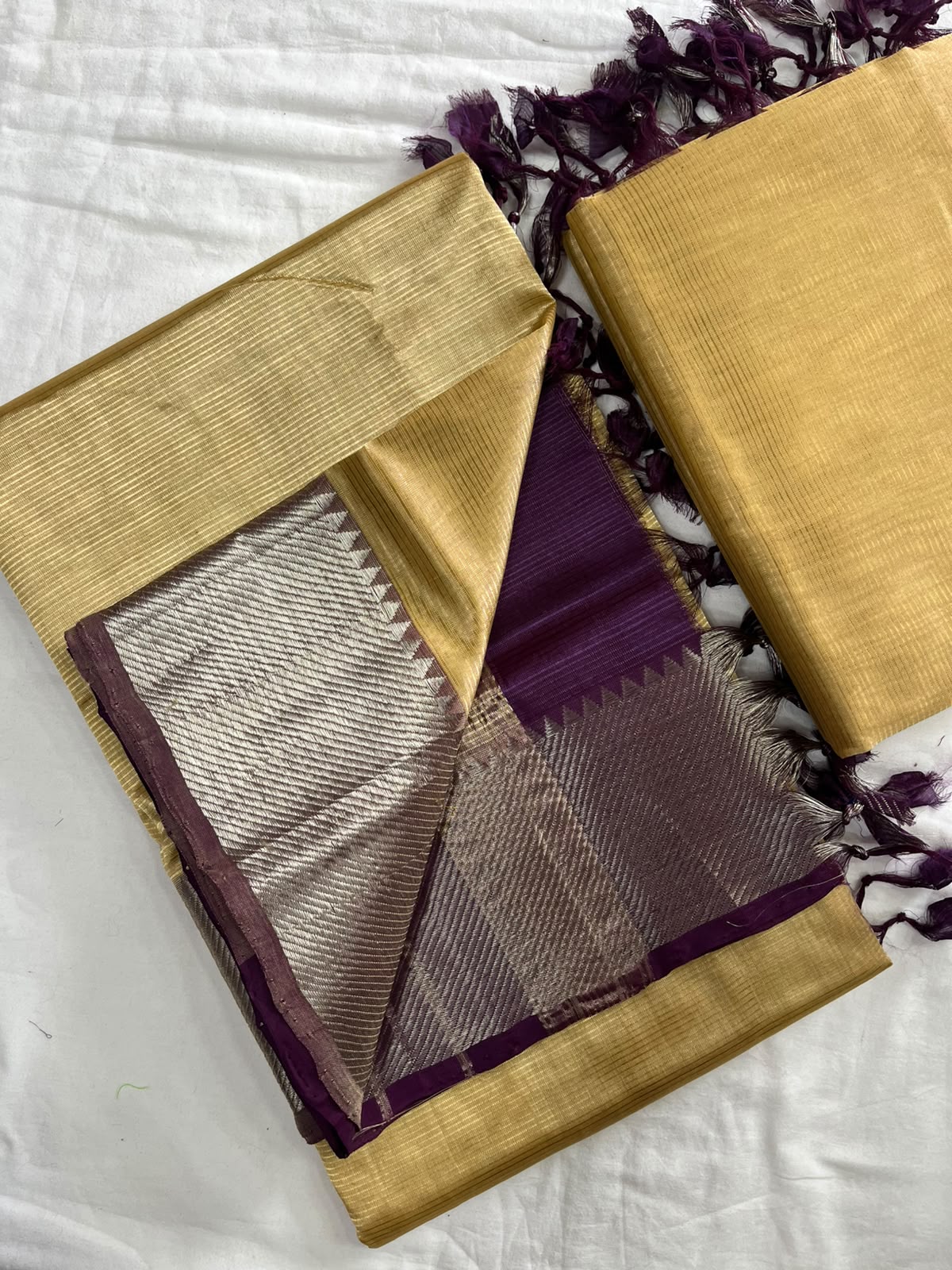 Mangalagiri Handloom Pattu by Cotton Saree
