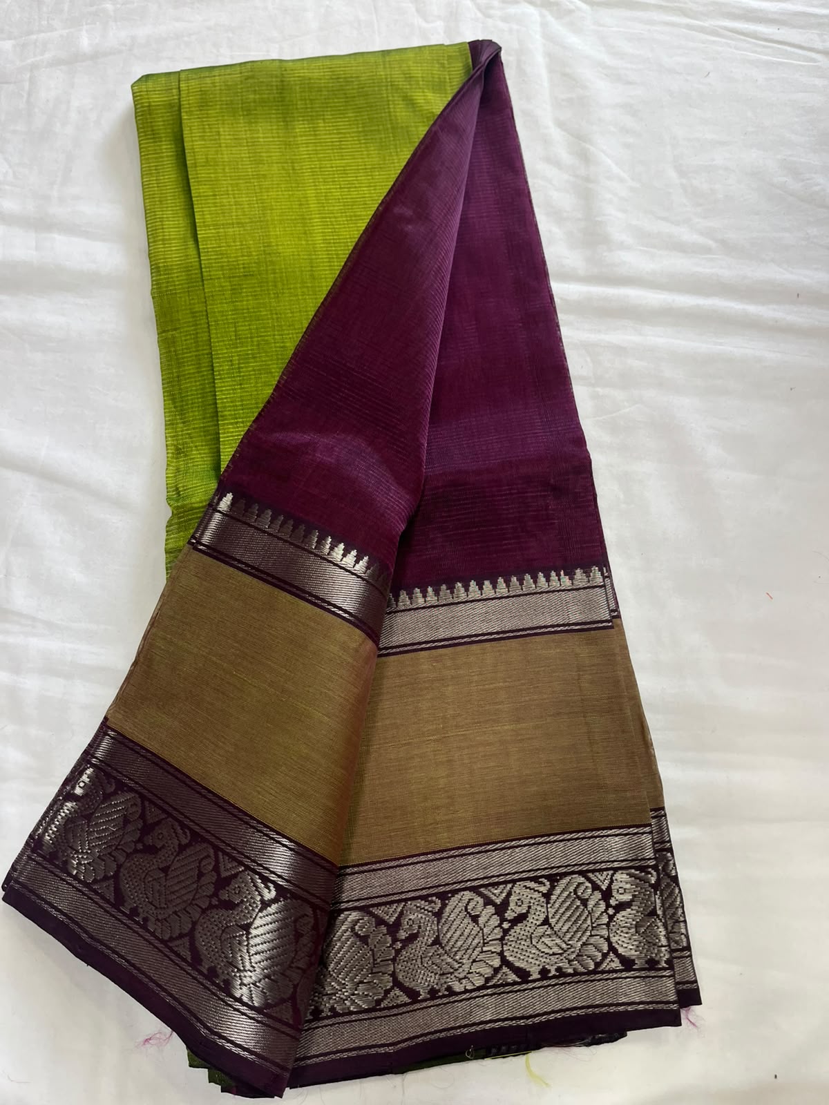 Mangalagiri Pure Handloom Pattu by Cotton Saree