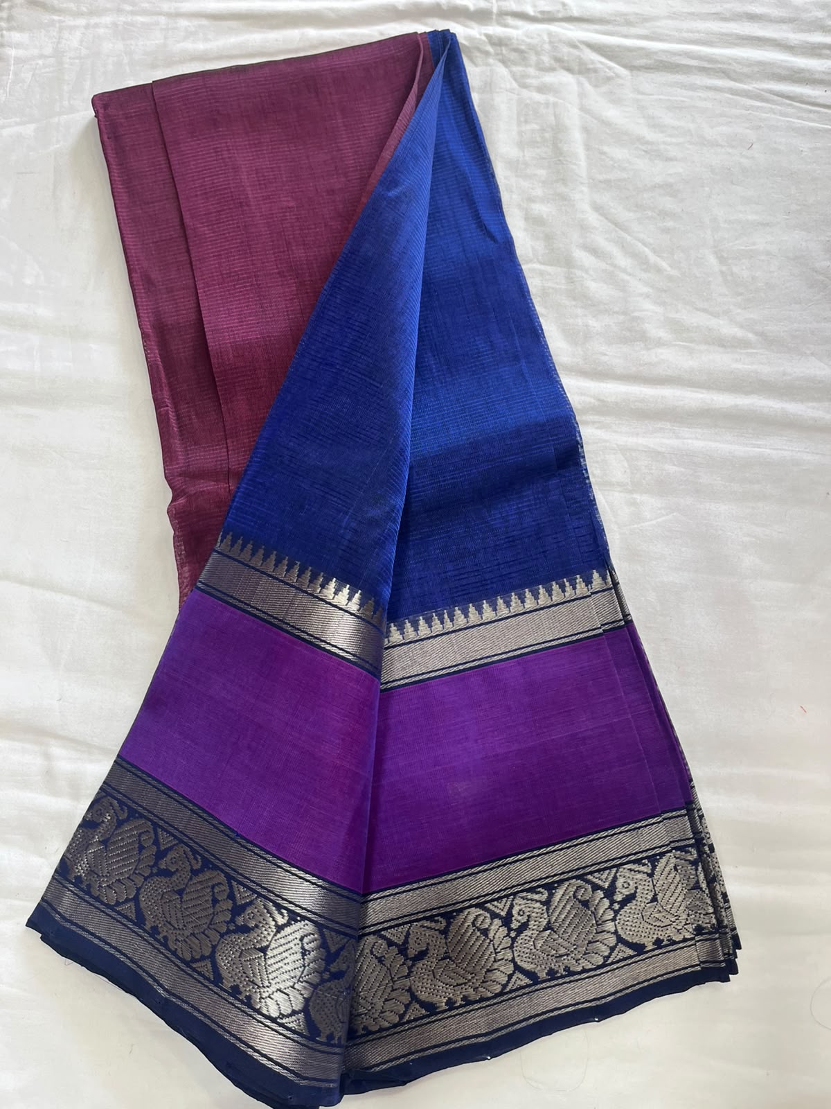 Mangalagiri Pure Handloom Pattu by Cotton Saree