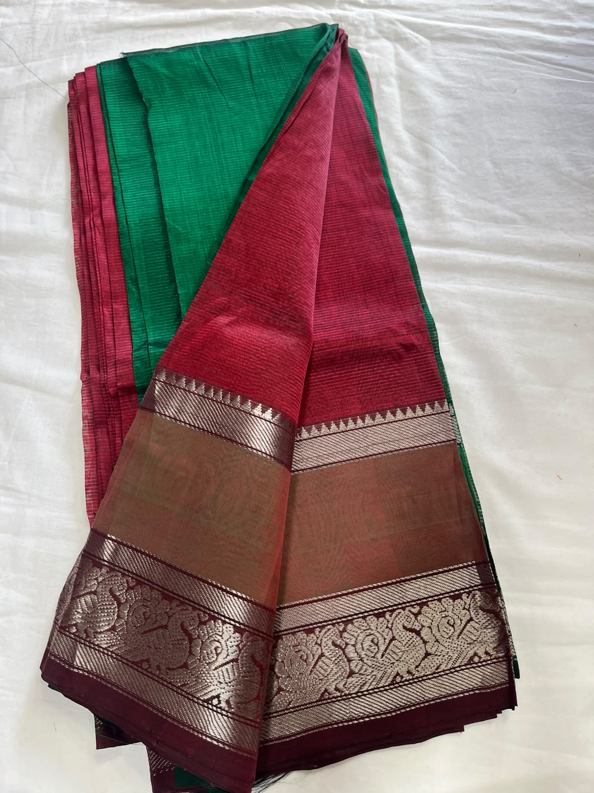 Mangalagiri Pure Handloom Pattu by Cotton Saree