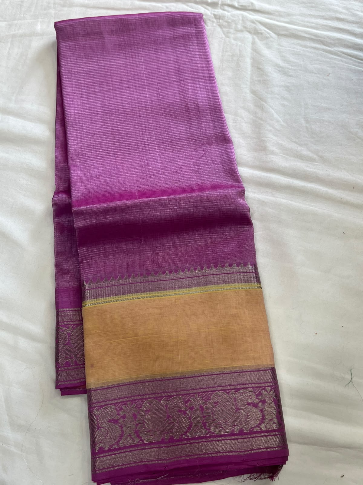 Mangalagiri Pure Handloom Pattu by Cotton Saree