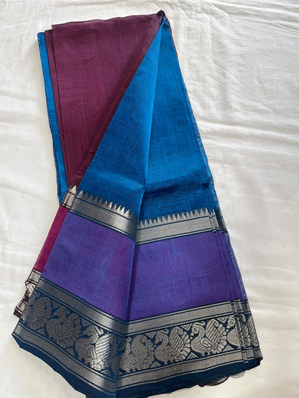 Mangalagiri Pure Handloom Pattu by Cotton Saree