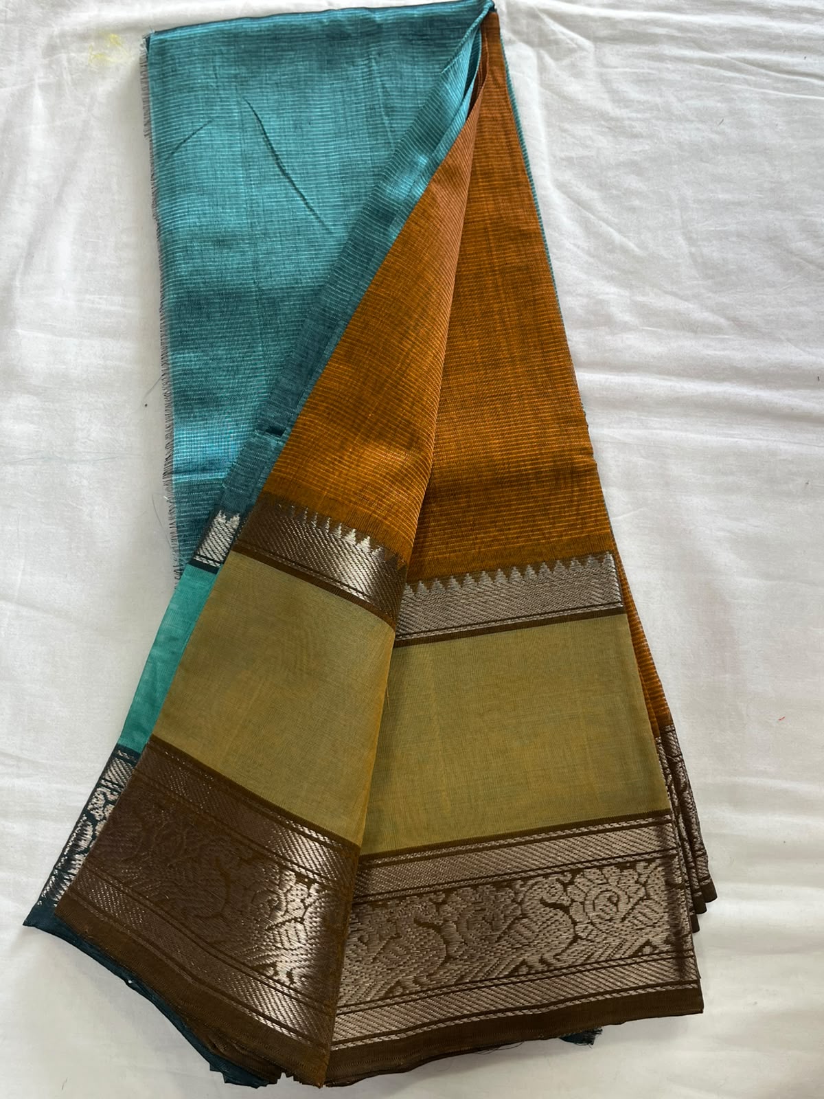 Mangalagiri Pure Handloom Pattu by Cotton Saree