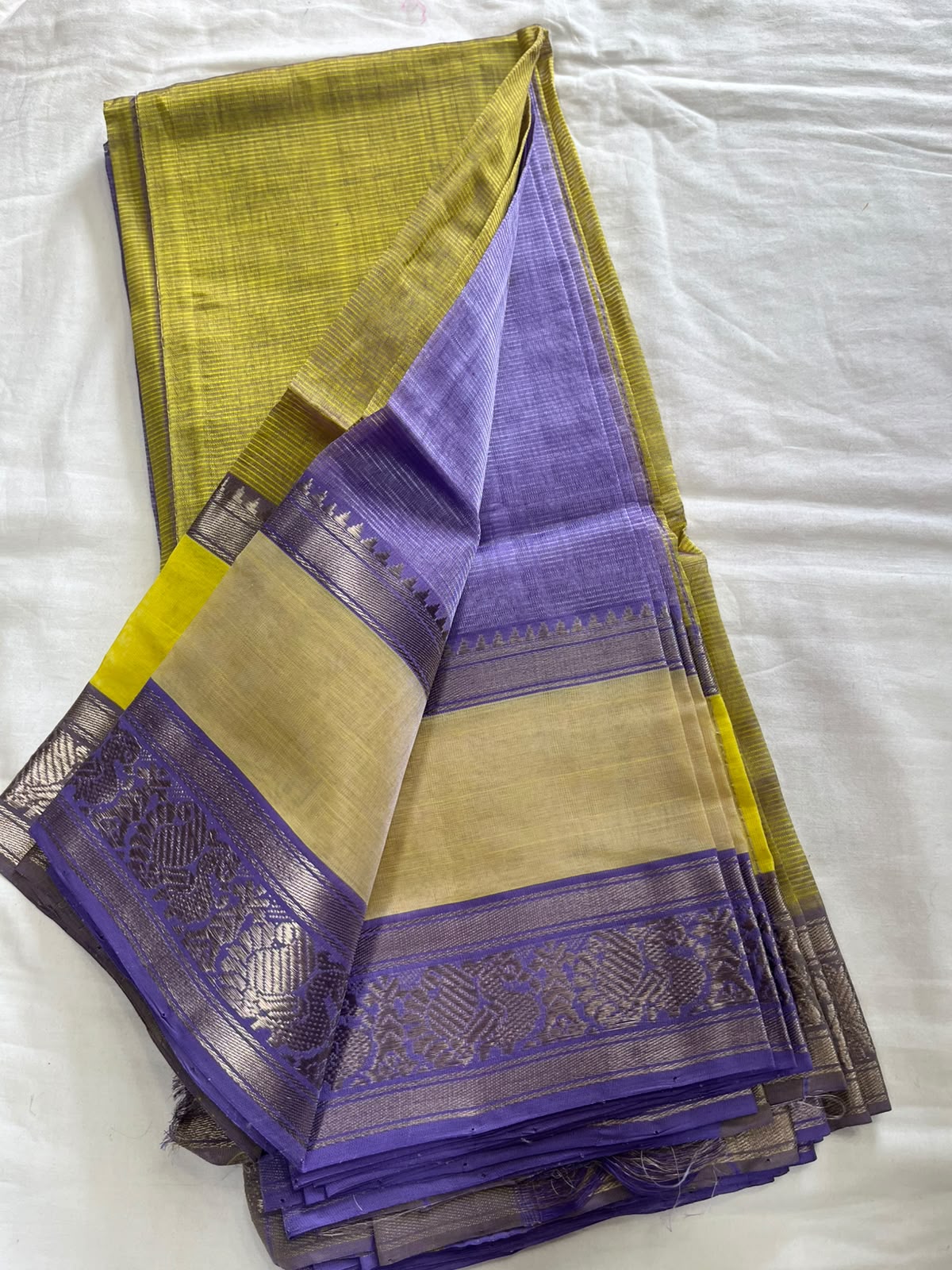 Mangalagiri Pure Handloom Pattu by Cotton Saree