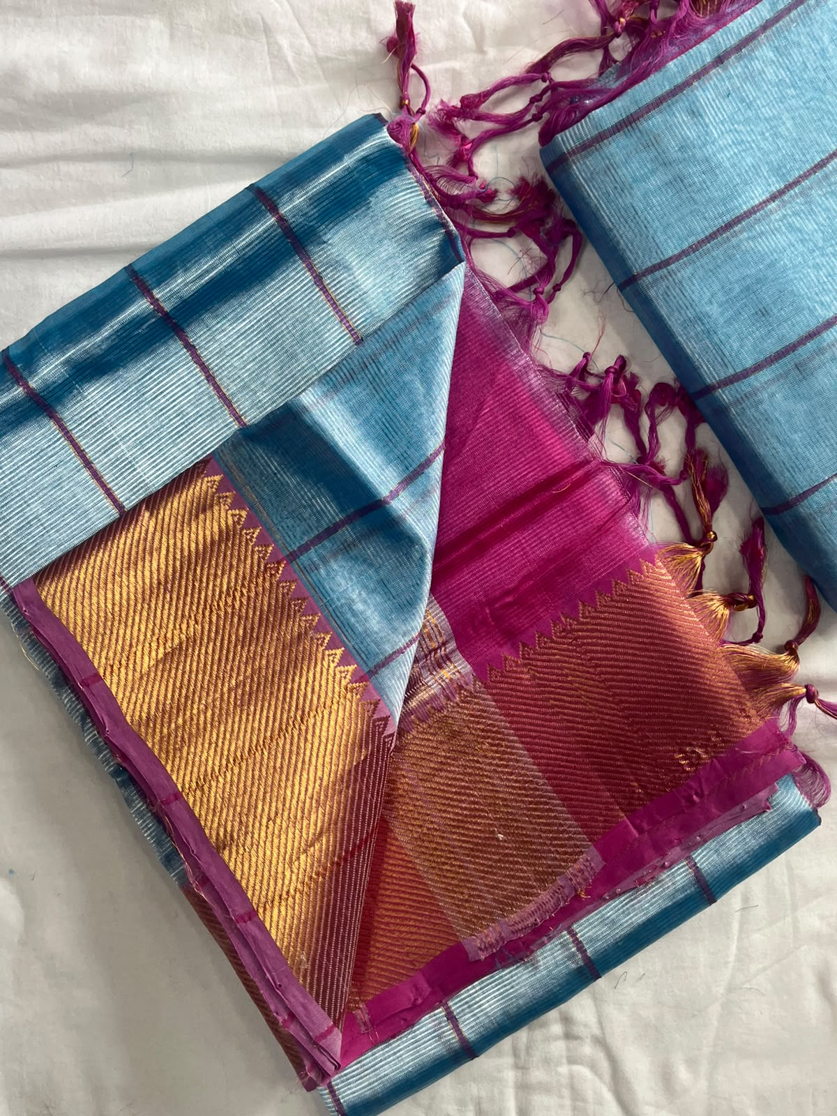 Manglagiri handloom pattu by cotton saree