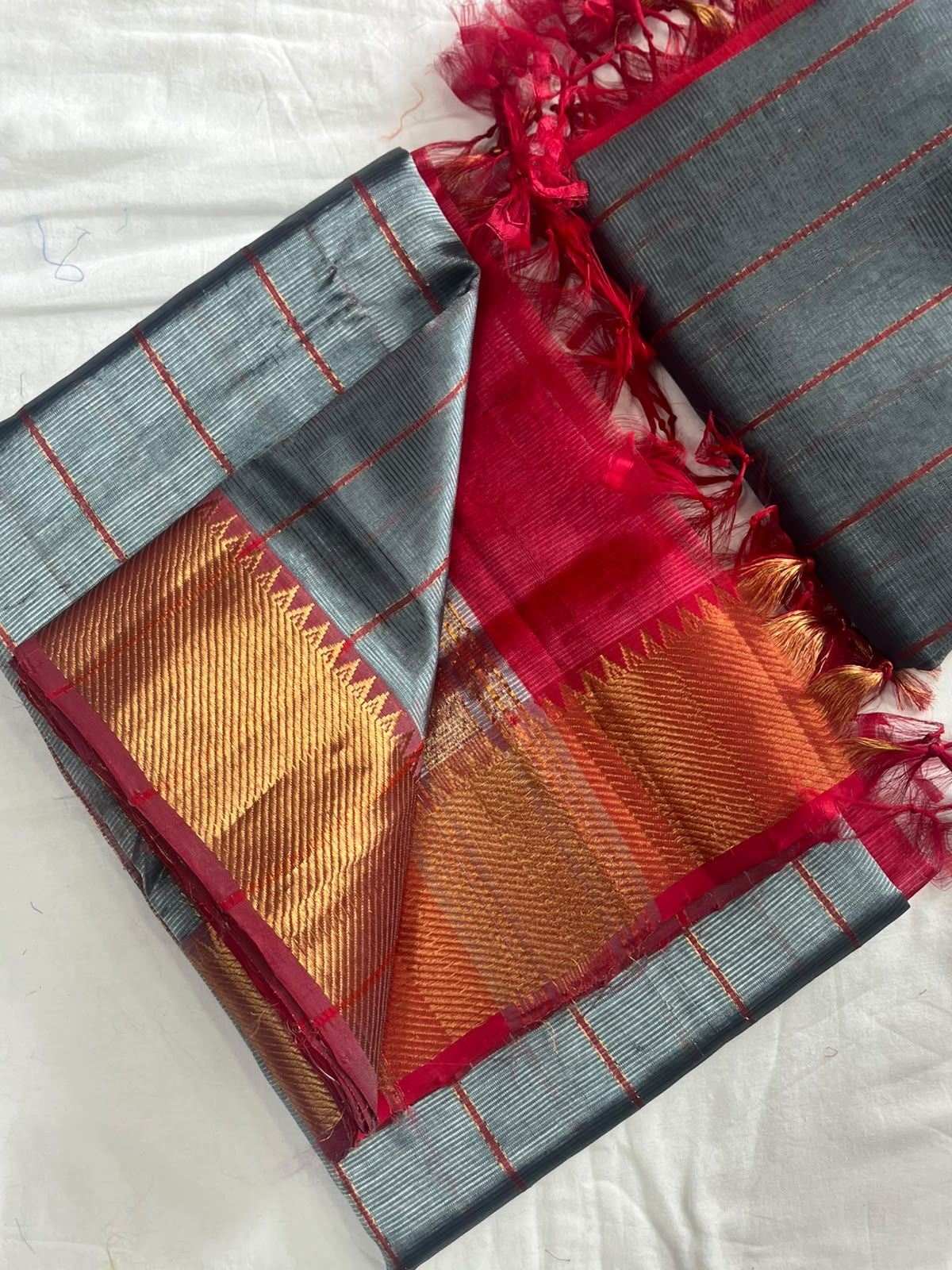 Manglagiri handloom pattu by cotton saree