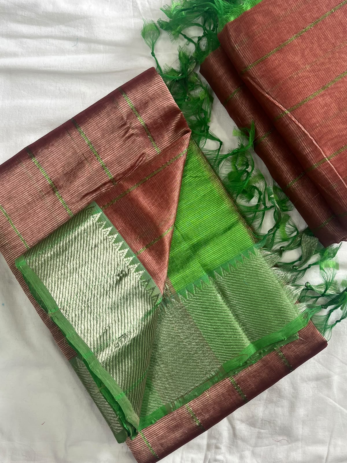 Manglagiri handloom pattu by cotton saree