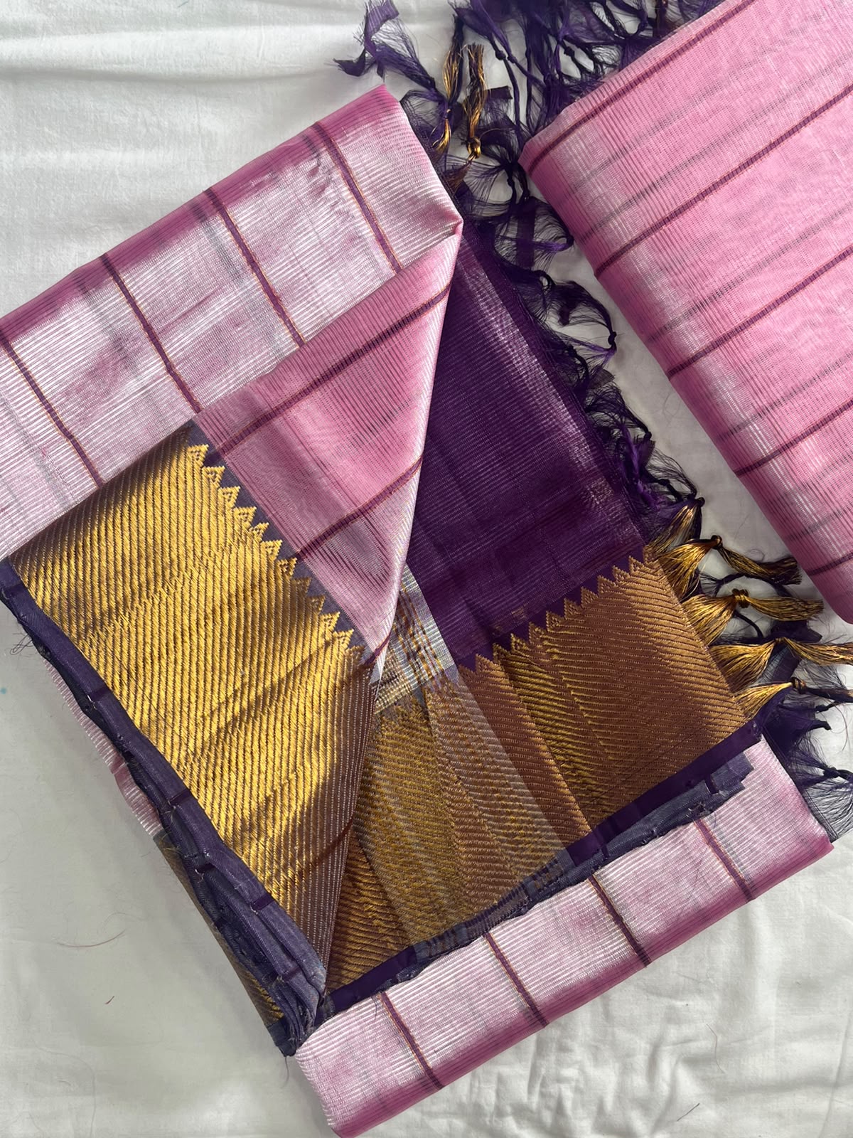 Manglagiri handloom pattu by cotton saree