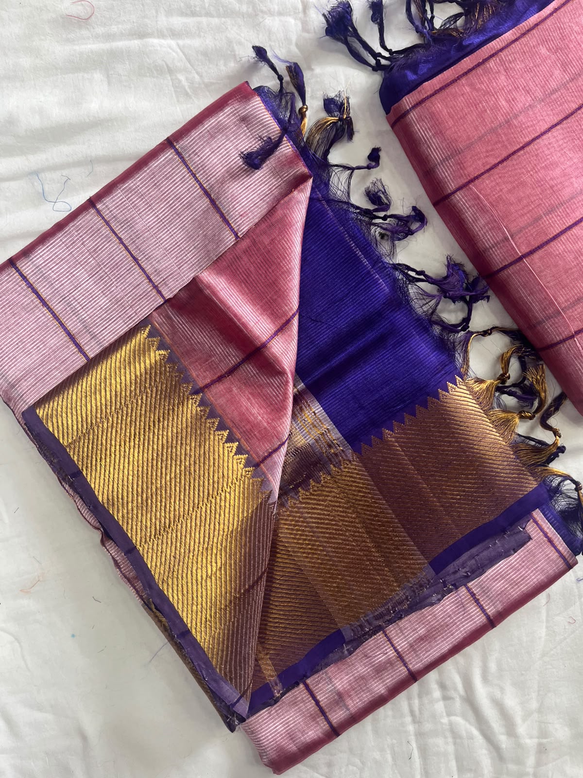 Manglagiri handloom pattu by cotton saree
