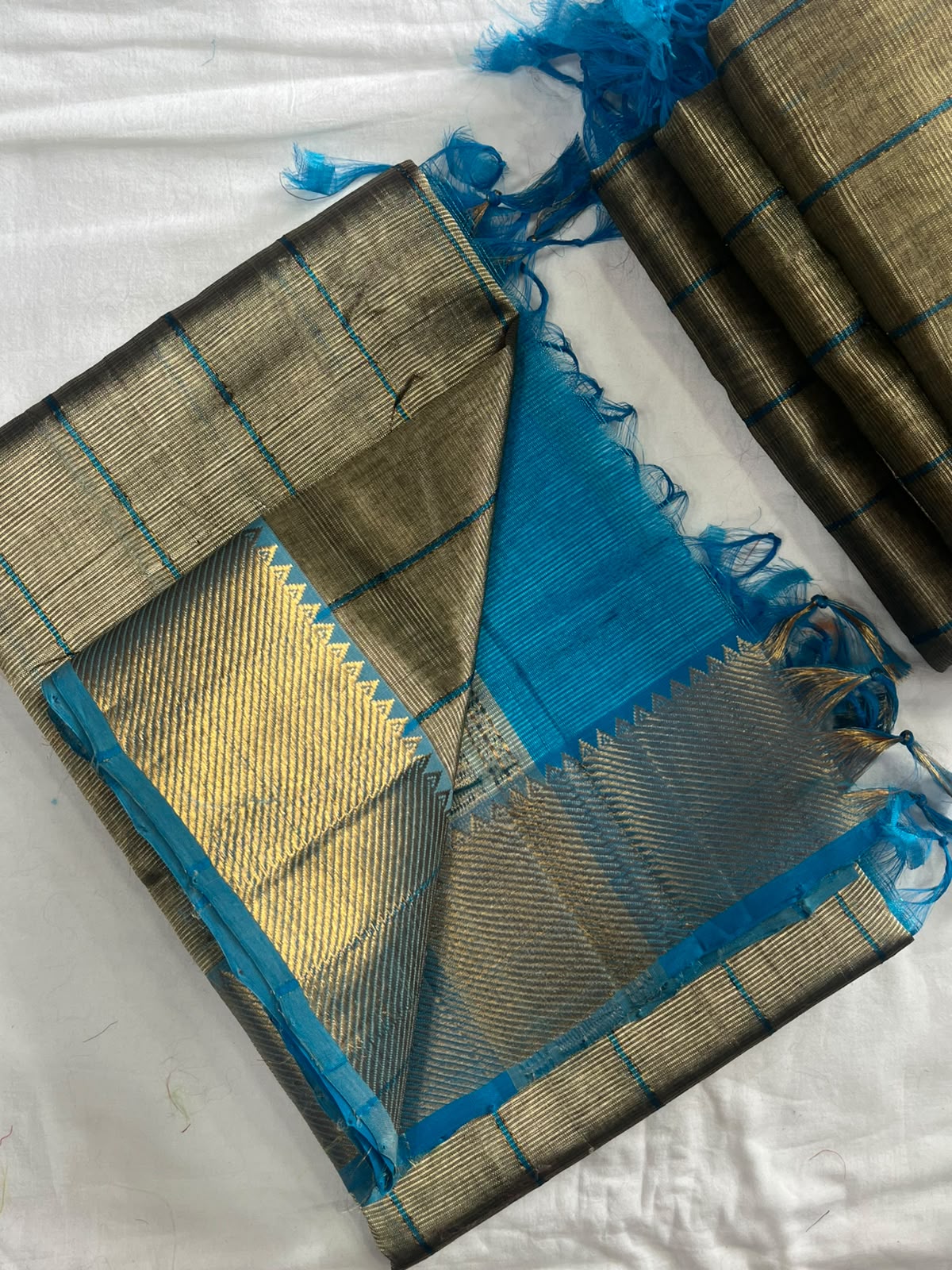 Manglagiri handloom pattu by cotton saree