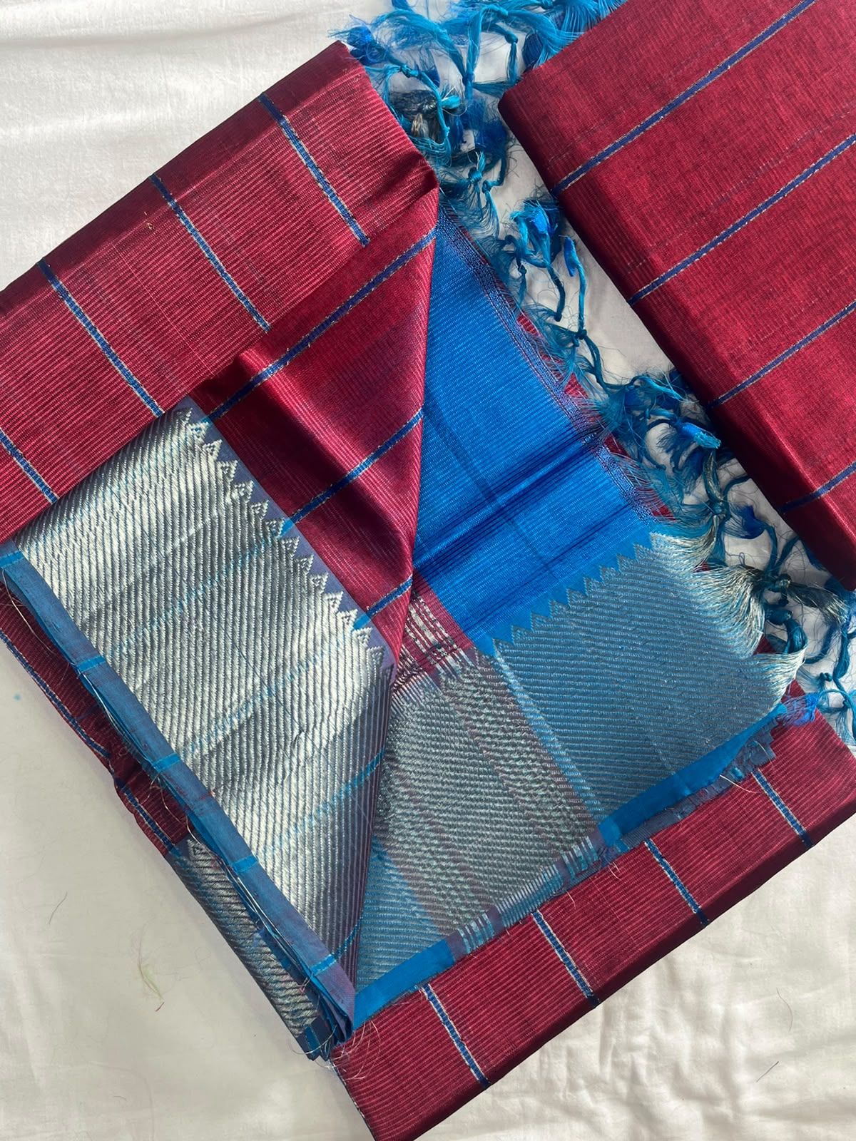 Manglagiri handloom pattu by cotton saree