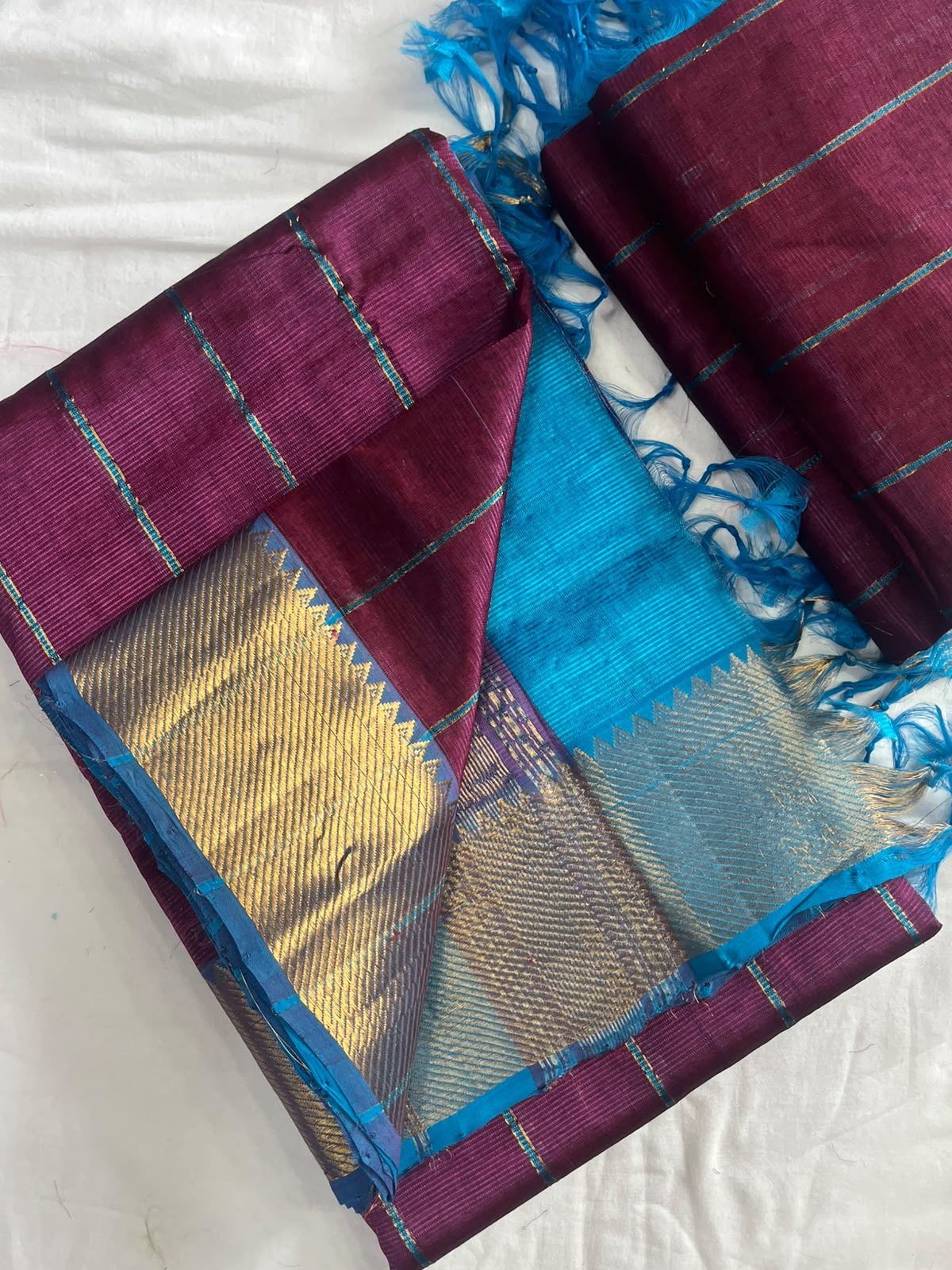 Manglagiri handloom pattu by cotton saree