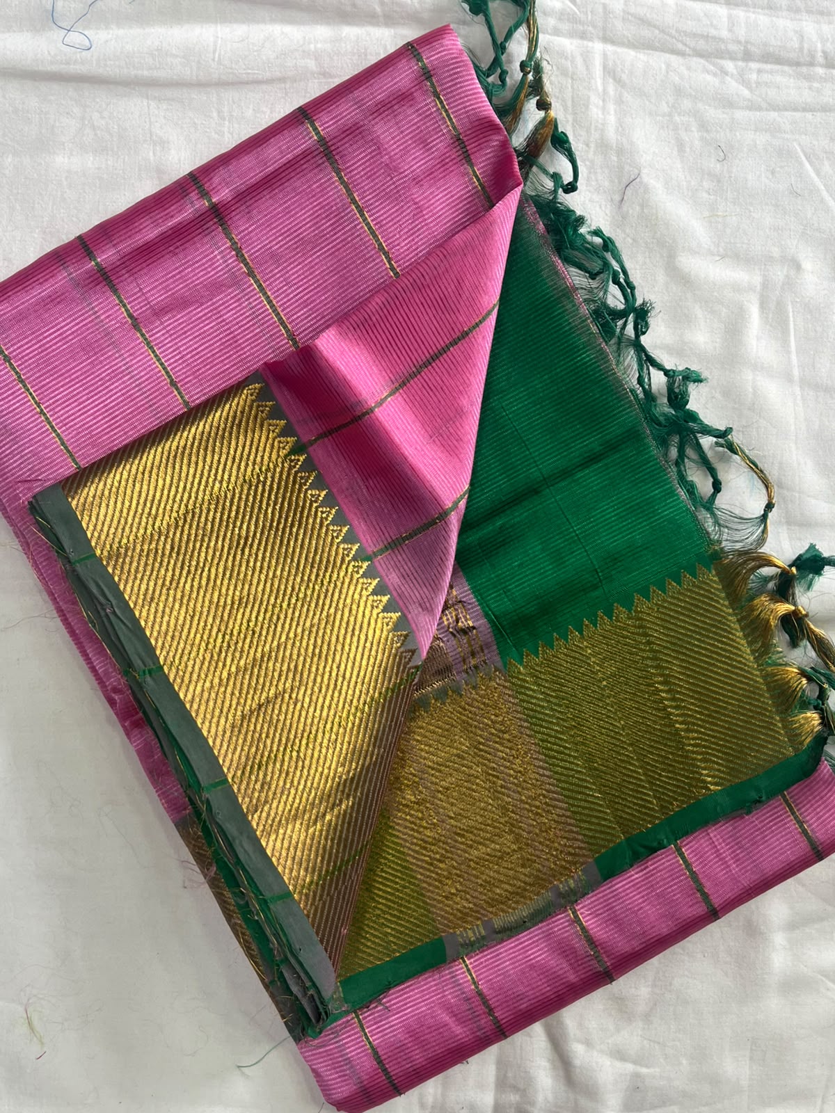 Manglagiri handloom pattu by cotton saree