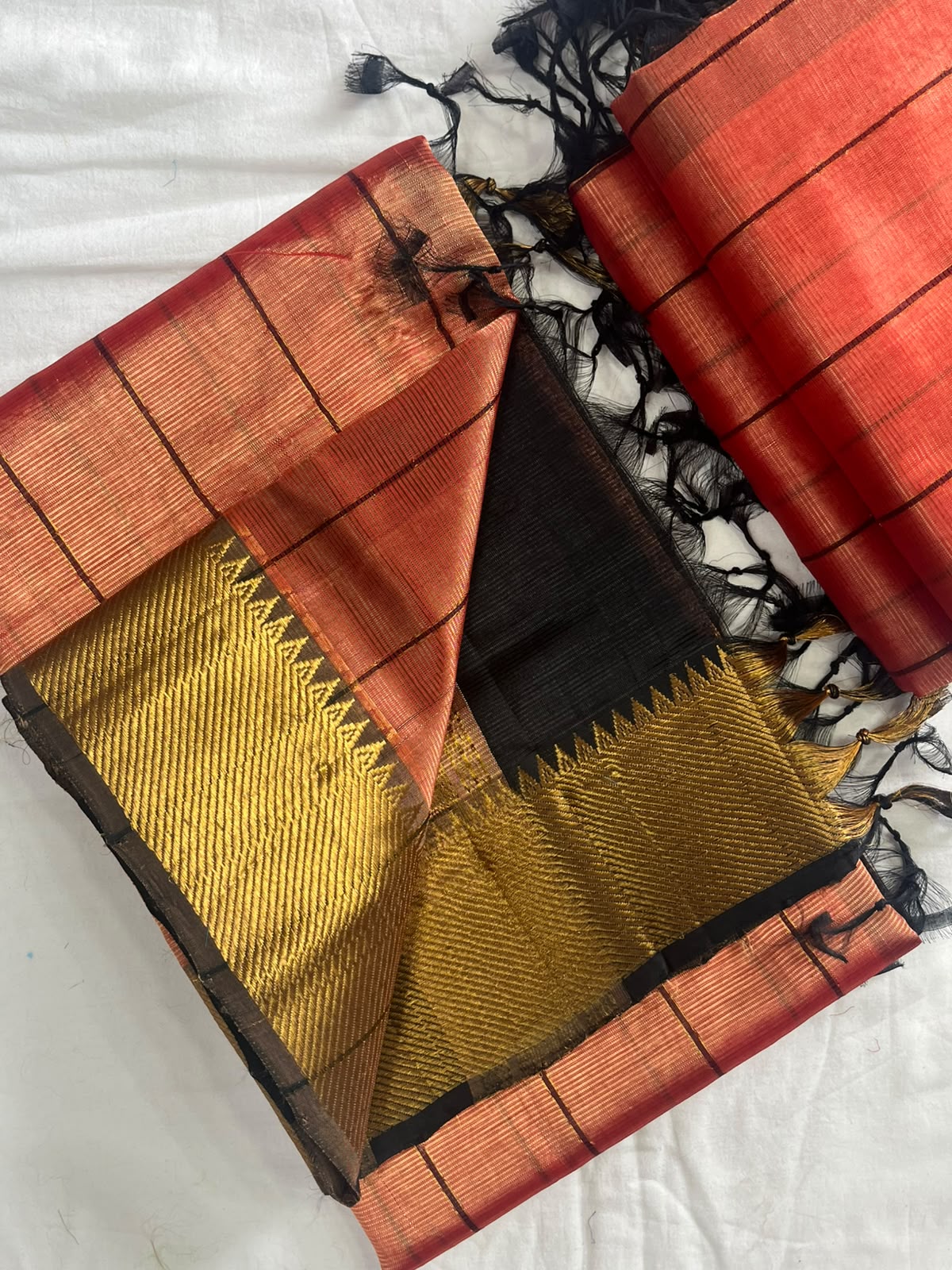 Manglagiri handloom pattu by cotton saree