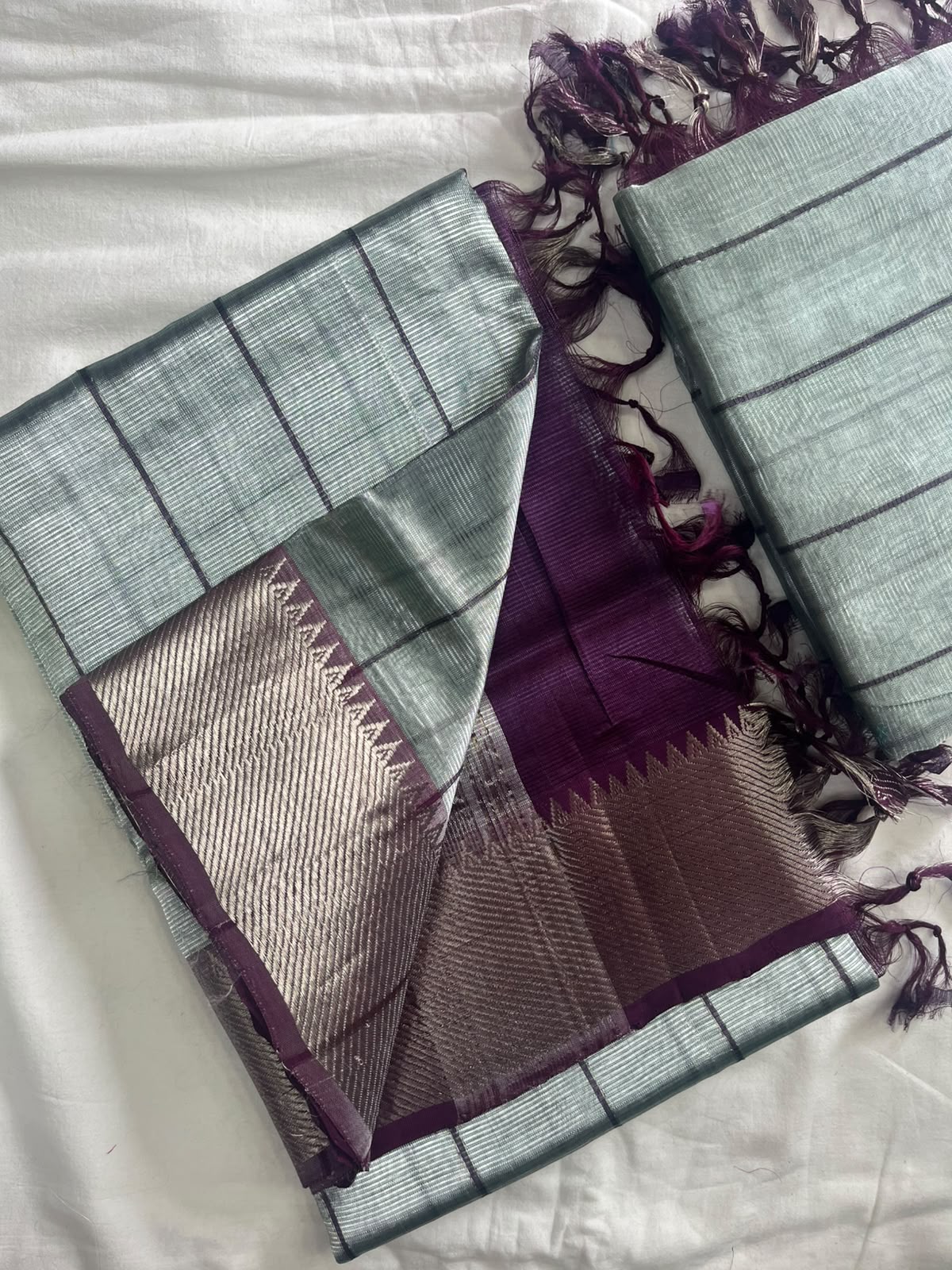 Manglagiri handloom pattu by cotton saree