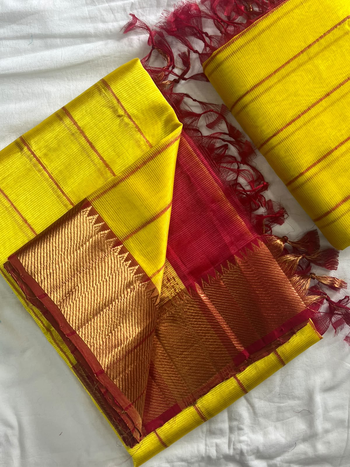Manglagiri handloom pattu by cotton saree