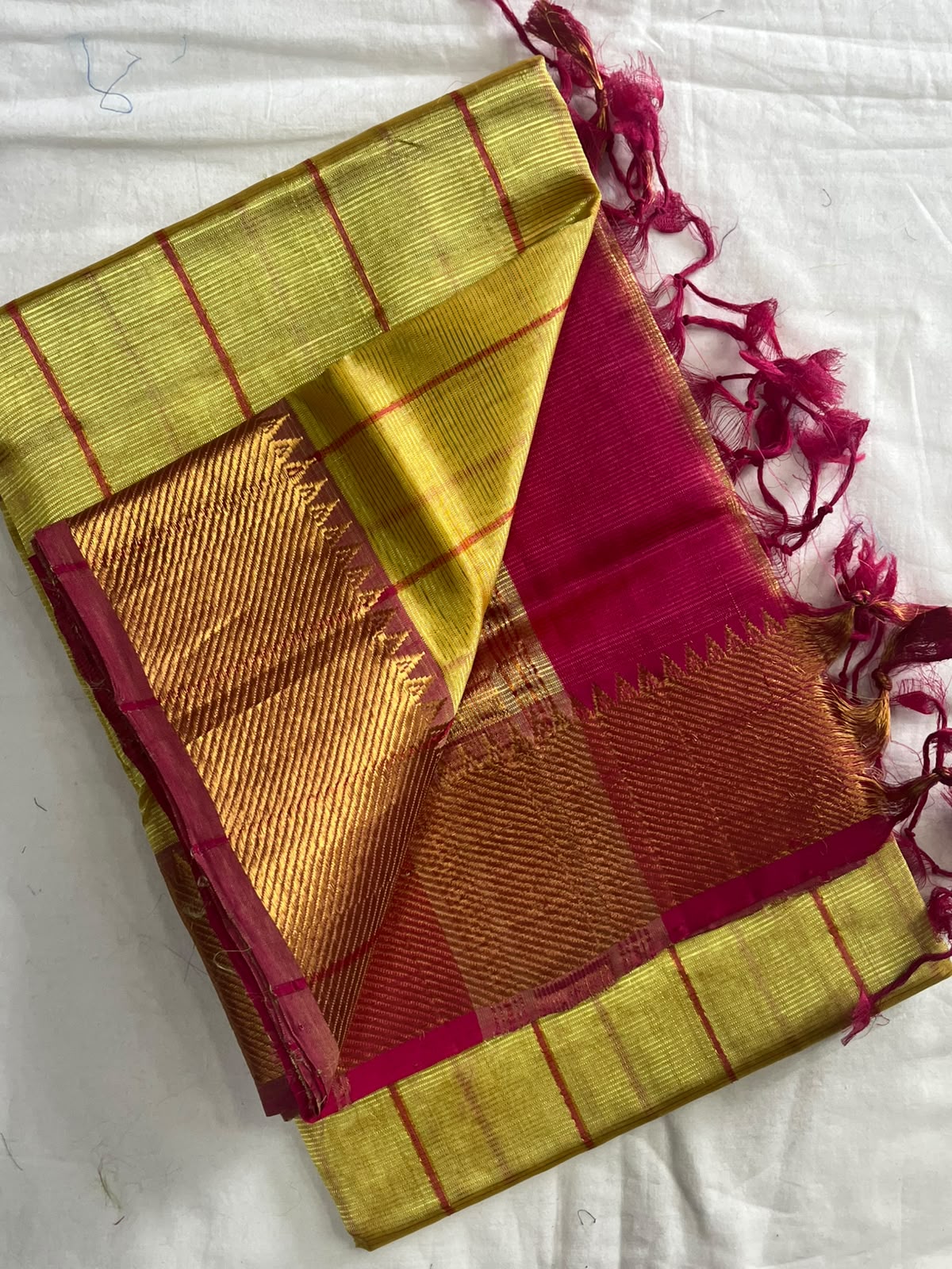 Manglagiri handloom pattu by cotton saree