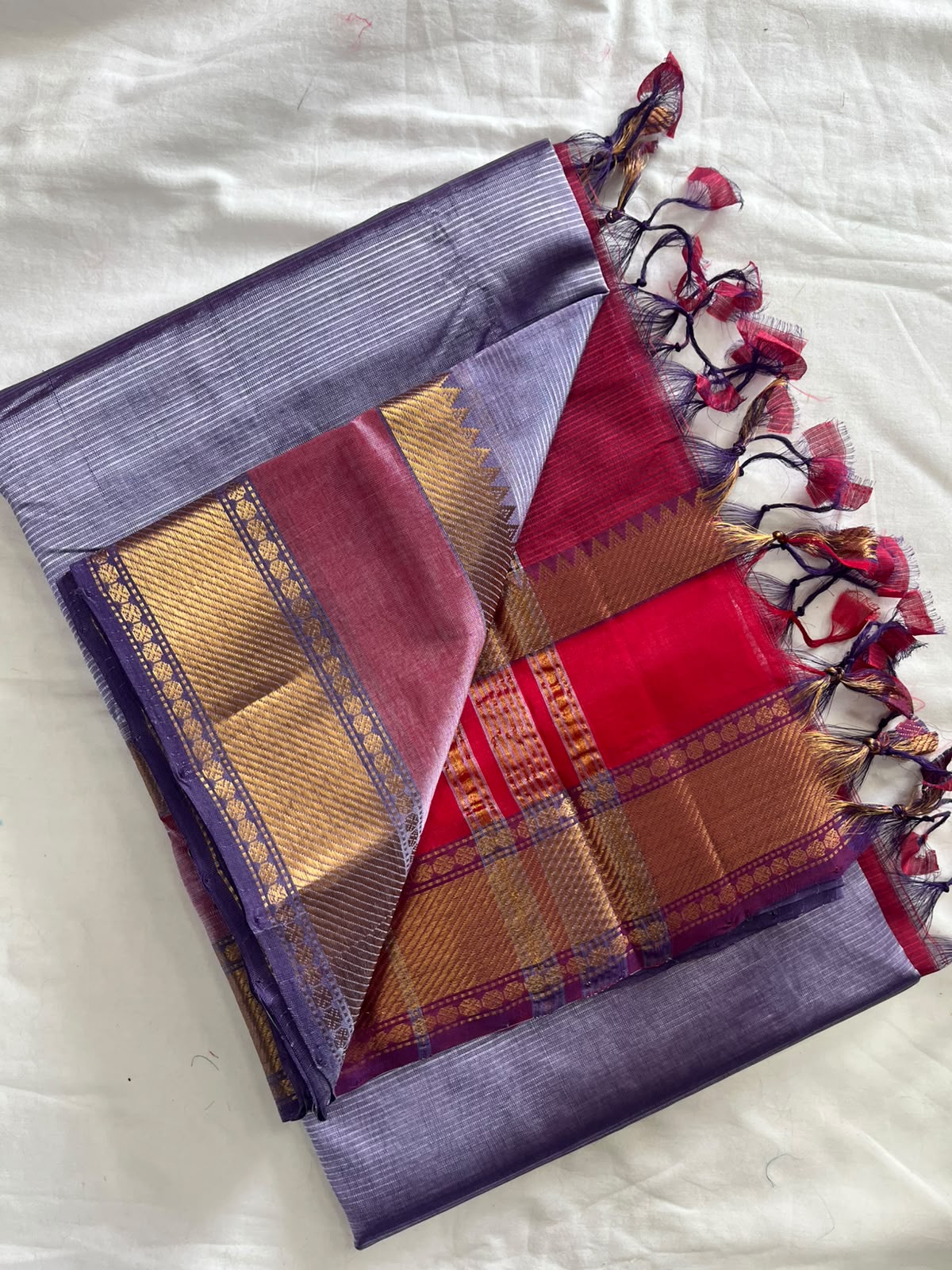 Mangalagiri Handloom Pattu by Cotton Saree