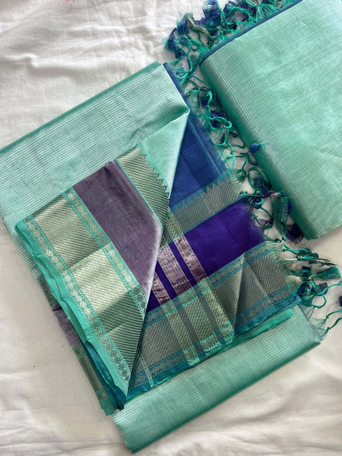 Mangalagiri Handloom Pattu by Cotton Saree