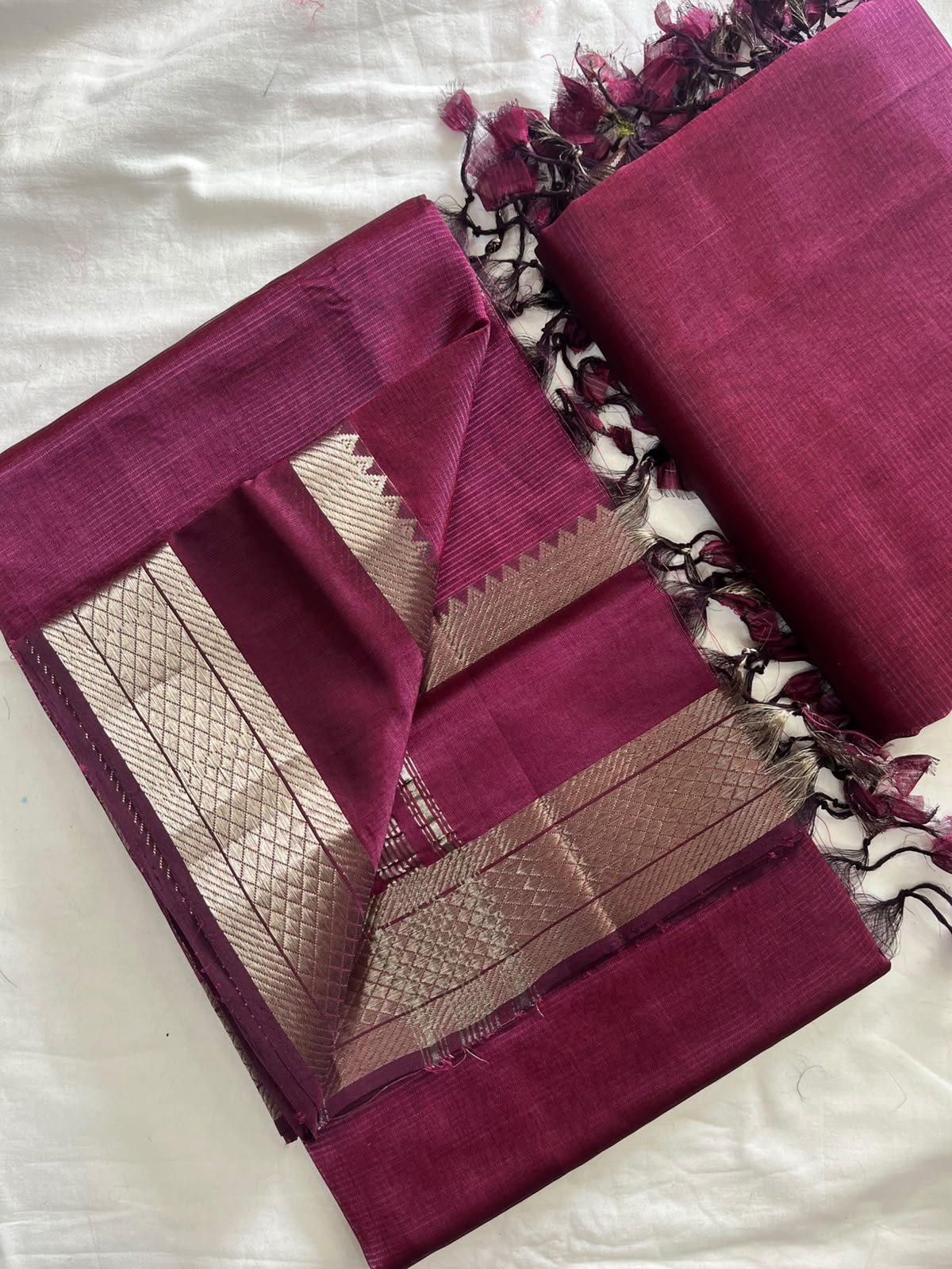 Mangalagiri Handloom Pattu by Cotton Saree