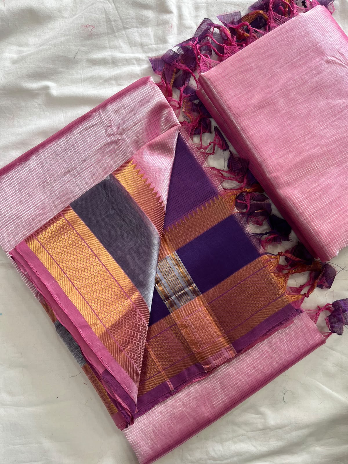 Mangalagiri Handloom Pattu by Cotton Saree