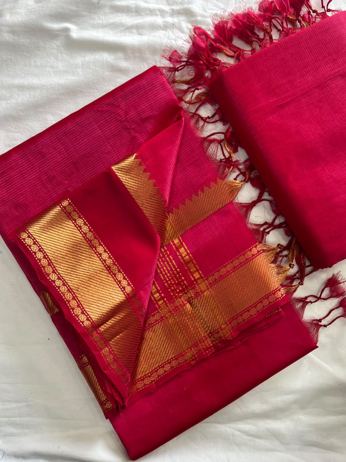 Mangalagiri Handloom Pattu by Cotton Saree