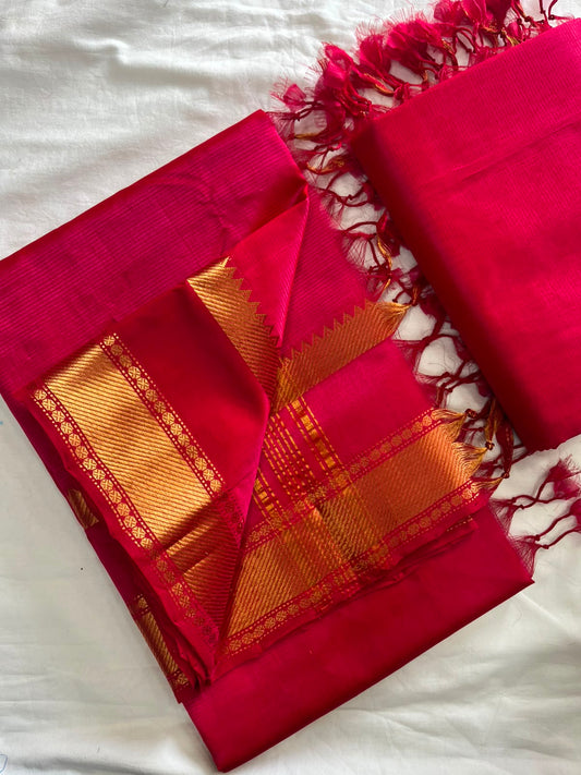Mangalagiri Handloom Pattu by Cotton Saree