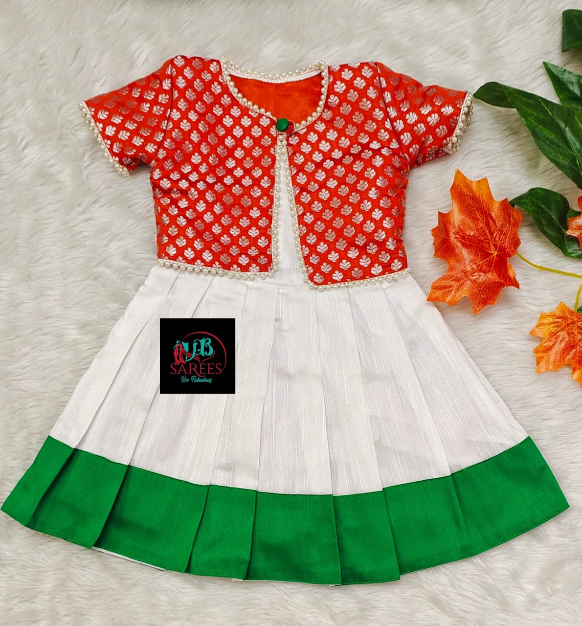 0 - 14 age tricolor kids frock with overcoat