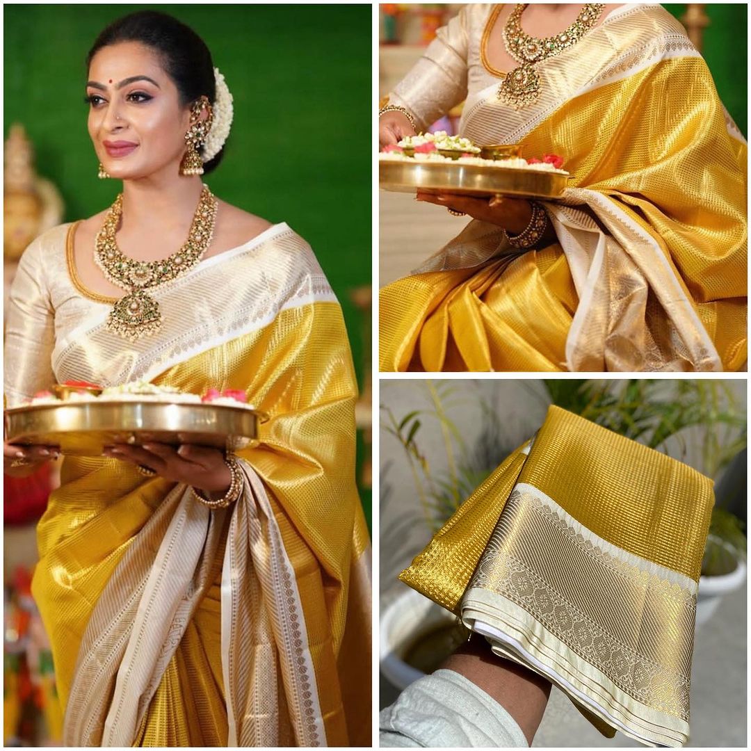 Soft Tissue Silk Saree With Zari Work