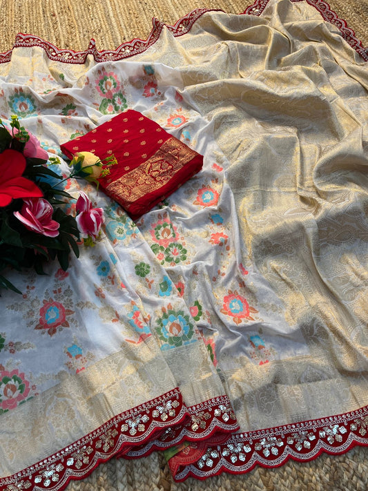 Durga Pooja Special Khadi Silk Weaving Saree