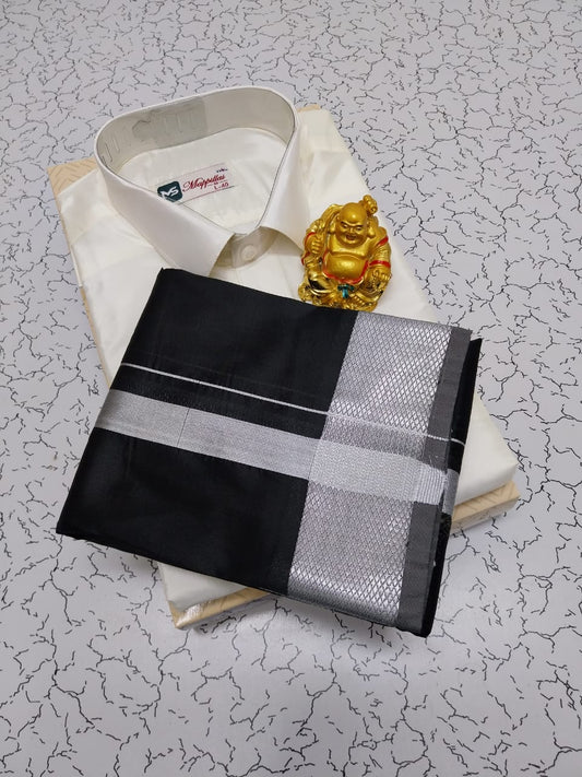 Semi-Silk Men's Shirt and Dhoti Set