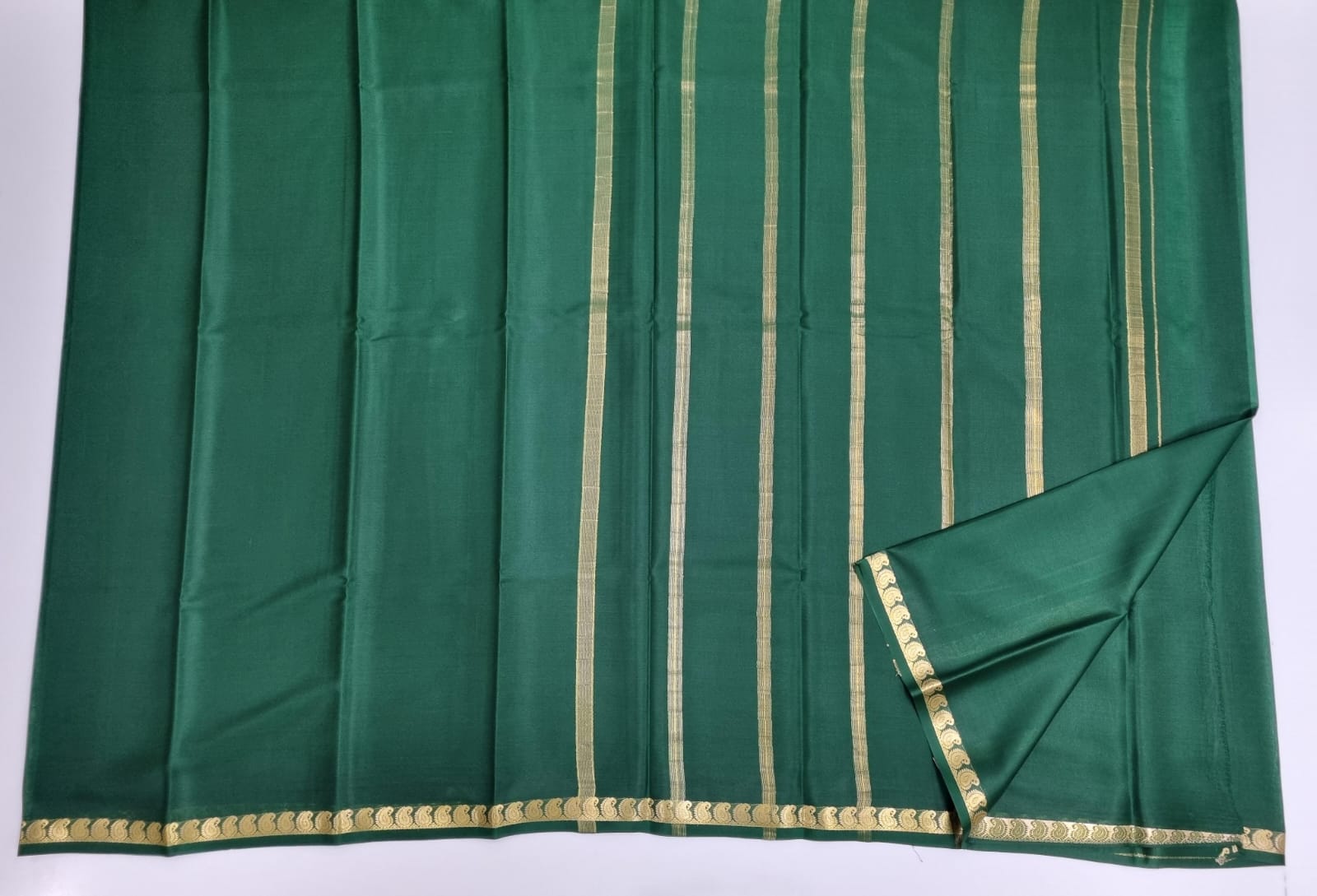 Pure mysore silk self color mango border saree