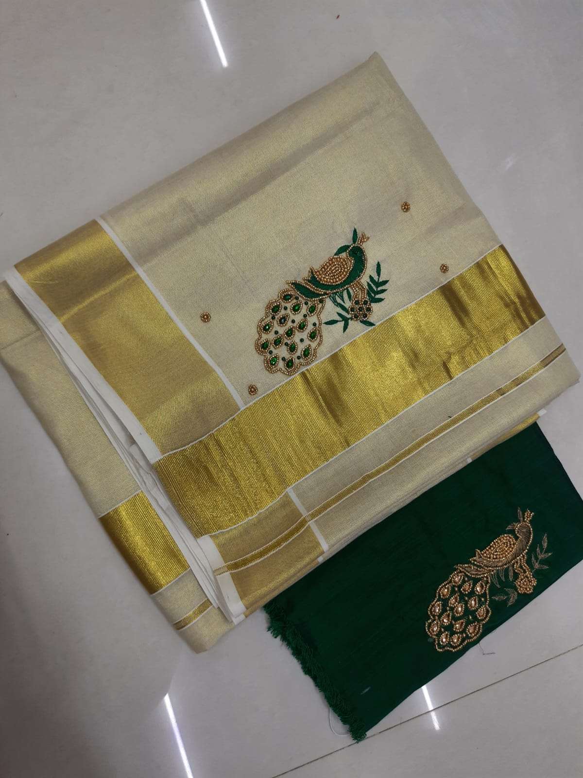 Aari work kerala tissue saree