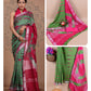 Ajrakh printed saree