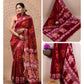 Ajrakh prints kolkata linen cotton saree