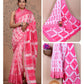 Ajrakh prints kolkata linen cotton saree