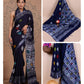 Ajrakh prints kolkata linen cotton saree