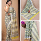 Ajrakh prints kolkata linen cotton saree