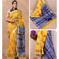 Ajrakh prints kolkata linen cotton saree