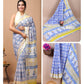 Ajrakh prints kolkata linen cotton saree