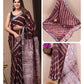 Ajrakh prints kolkata linen cotton saree