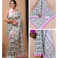 Ajrakh and Light Weight Linen Cotton Saree